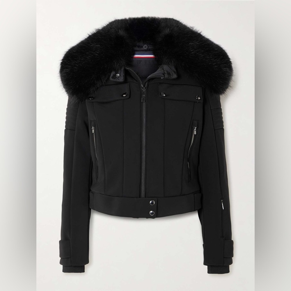 Fusalp Black Ski Jacket with Fur Collar